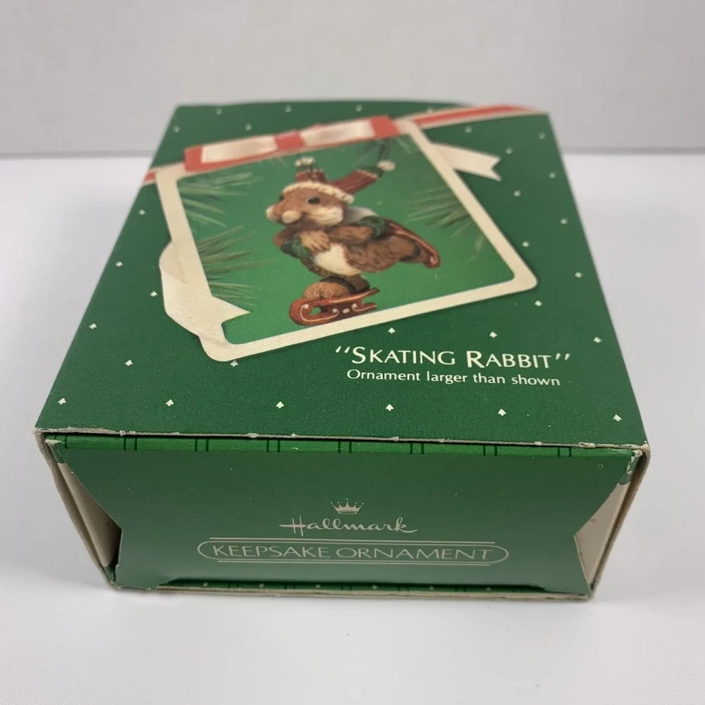 Hallmark 1983 Vintage‎ Keepsake Christmas Ornament Ice Skating Rabbit Bunny